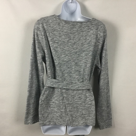 J.Crew Belted Cross Back Long Sleeve Cotton Top - Picture 3 of 8